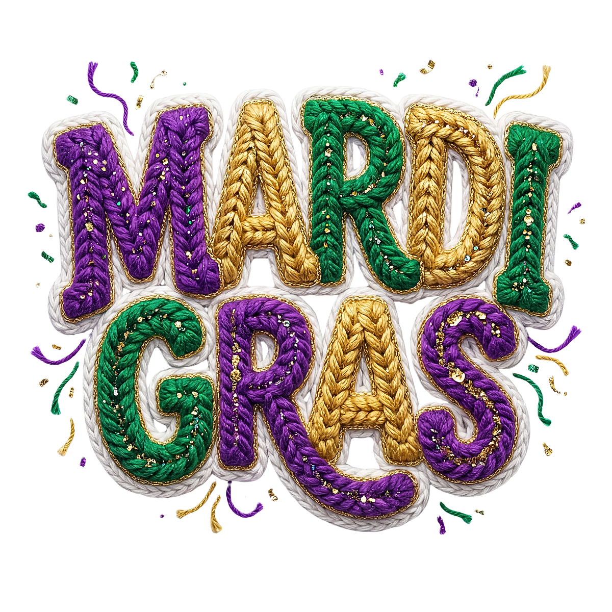 Mardi Gras Faux Crochet