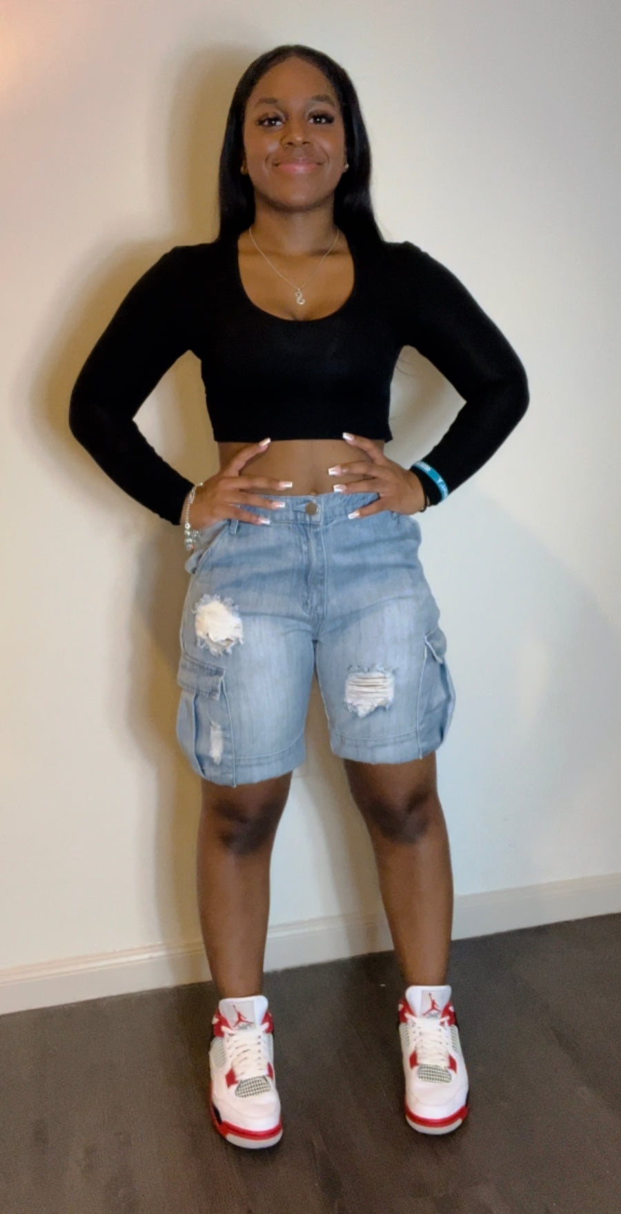 Denim Cargo Shorts