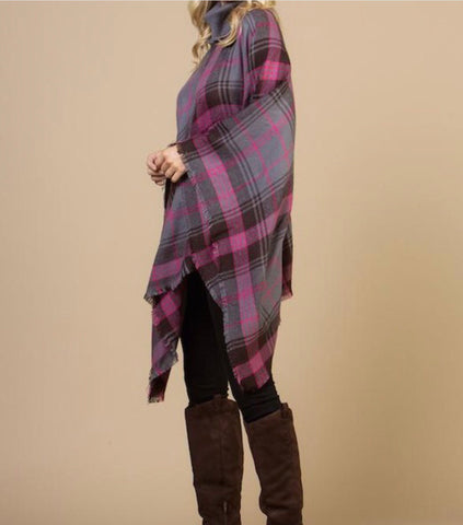 Plaid Me Poncho