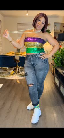 Mardi Gras Tube Top