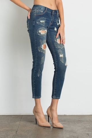 Cropped Distressed Skinny