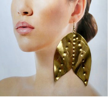 Gold Dolphin Tail Earrings