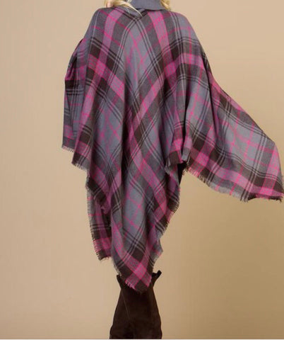 Plaid Me Poncho