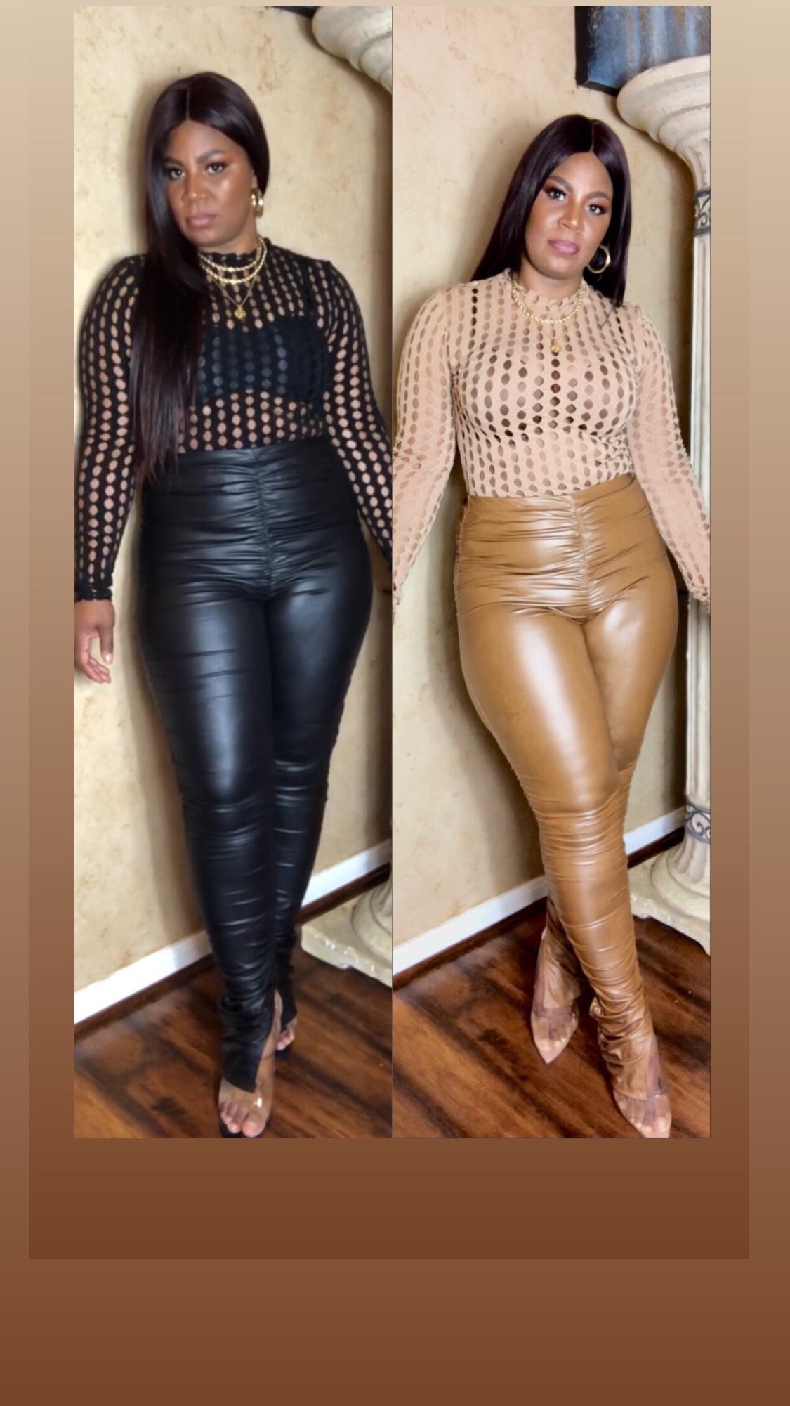 High Waist Faux Leather