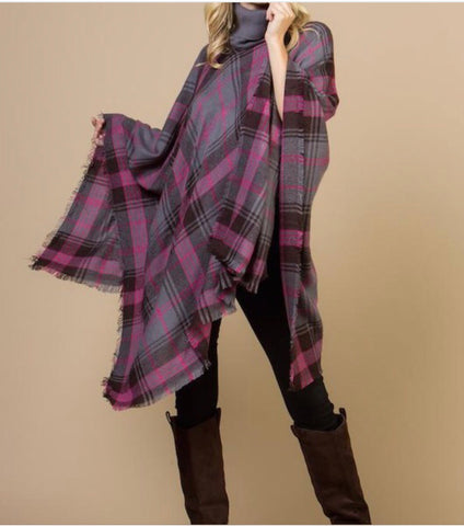 Plaid Me Poncho