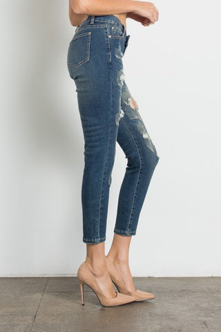 Cropped Distressed Skinny
