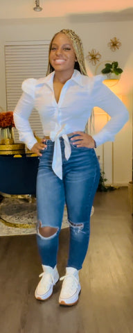 Cropped and Tied Shirt